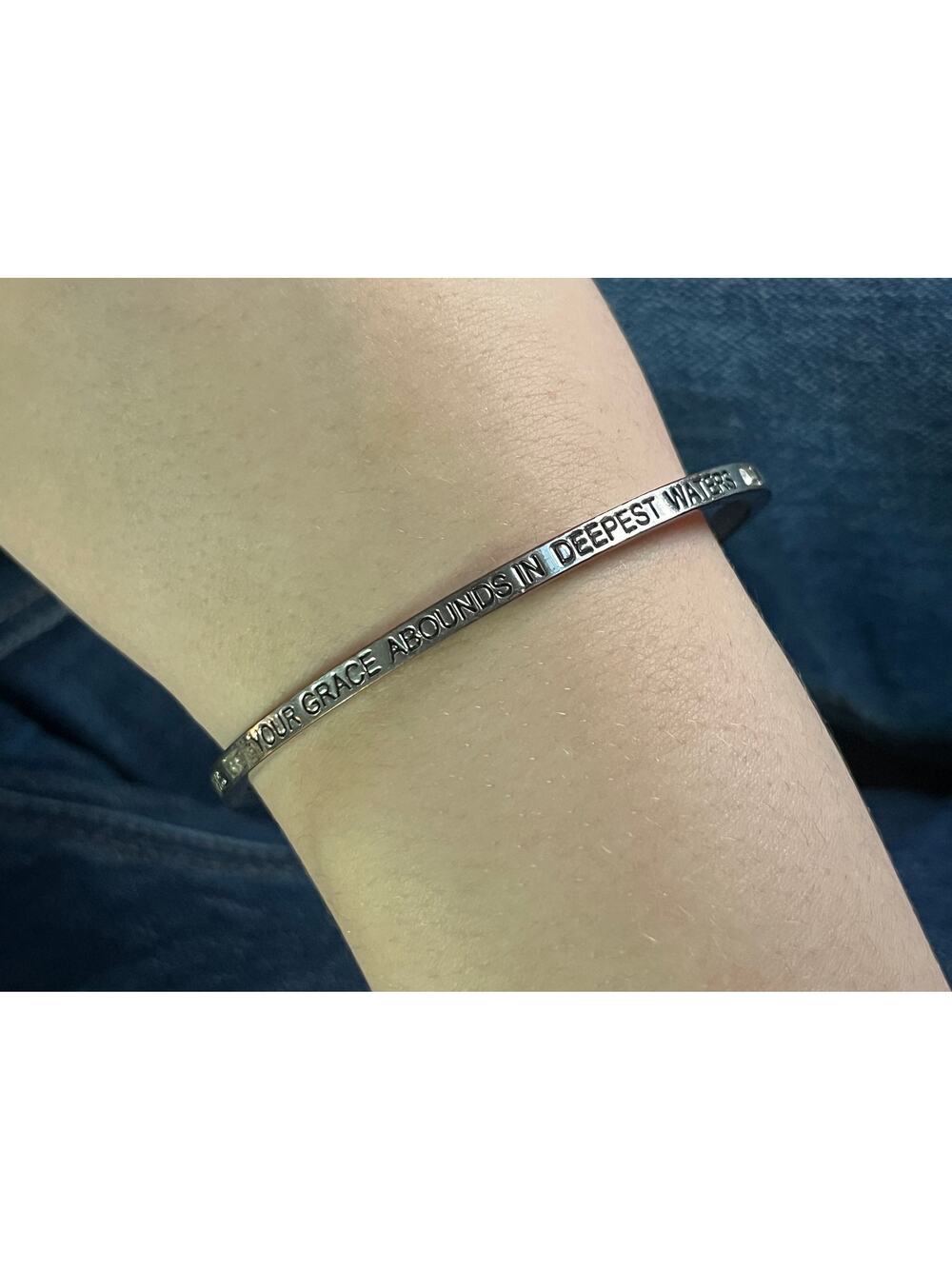 🧚🏻‍♀️ Christian song Bangle Bracelet “Your Grace Abounds in Deepest Waters”